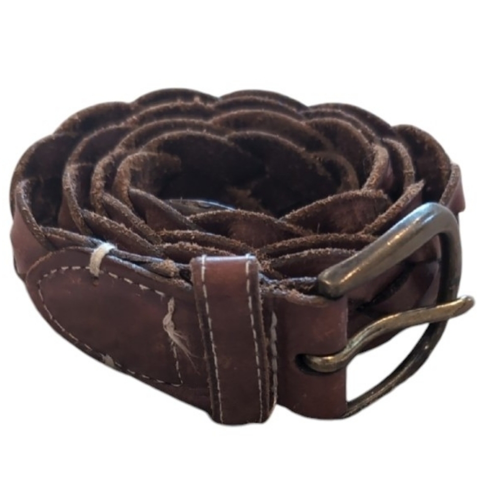 Lands’ End Brown Leather Belt – Size M/M (24–26”)